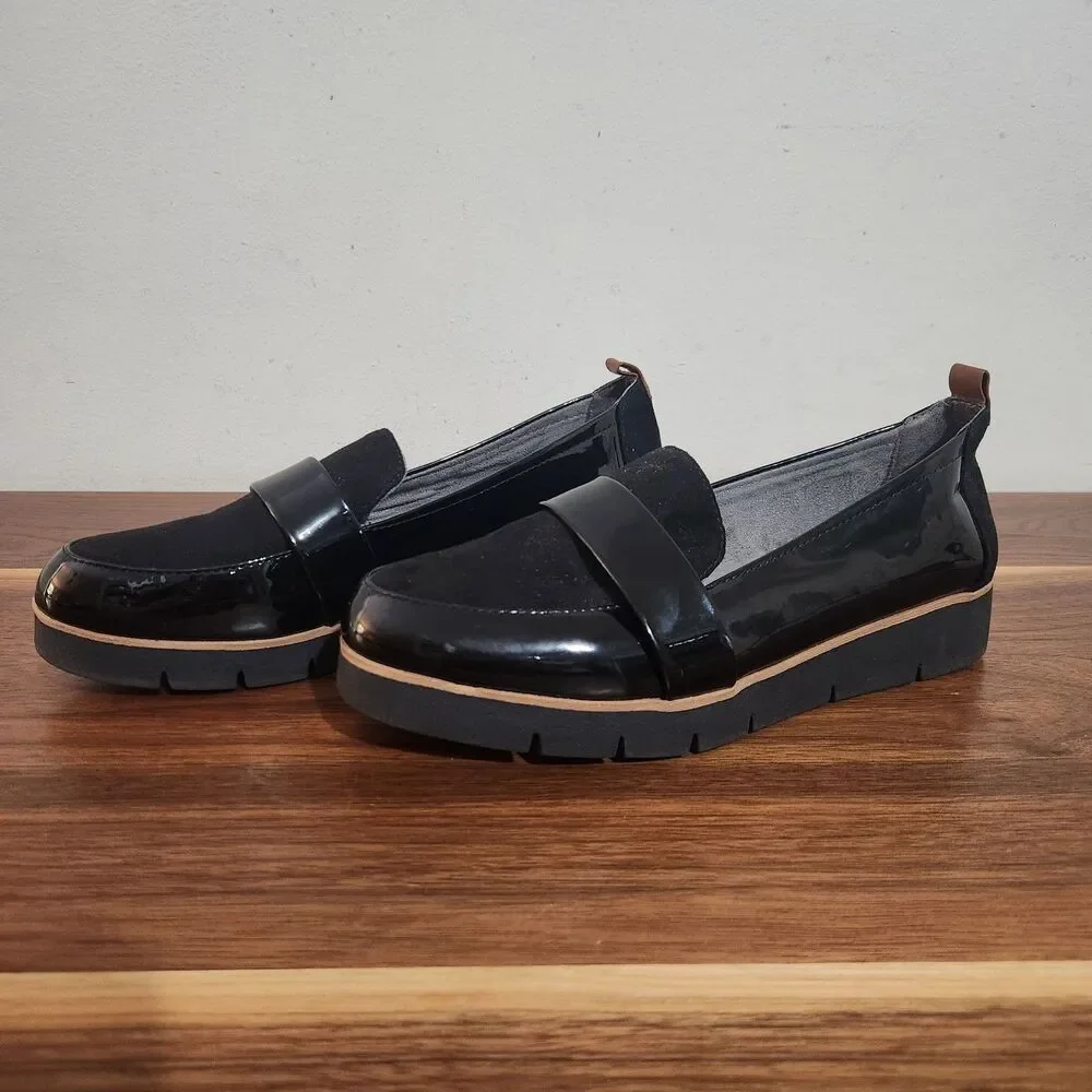 Dr Scholls Webster Slip On Platform Loafers Womens 7.5 Career Grunge Comfort - Picture 1 of 9